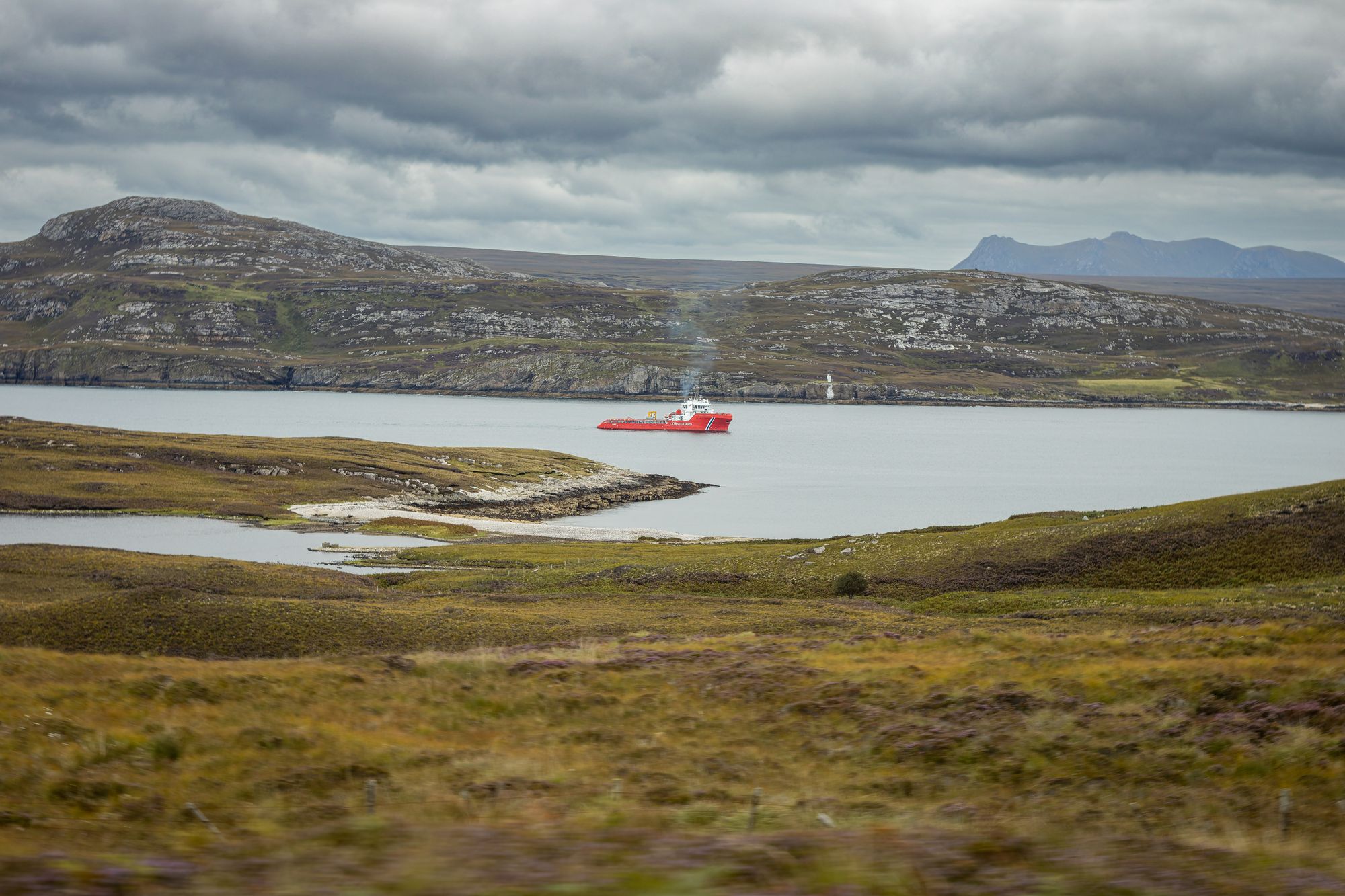 Highland peaks and mountain roads along the North Coast 500 in Scotland